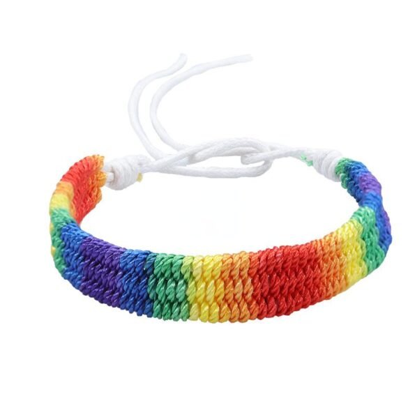 Rainbow Pride Hand-Woven Braided Bracelets - Image 2