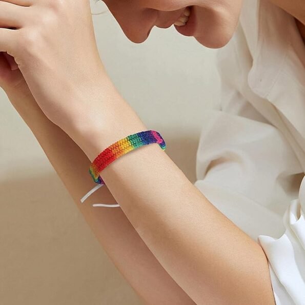 Rainbow Pride Hand-Woven Braided Bracelets - Image 6