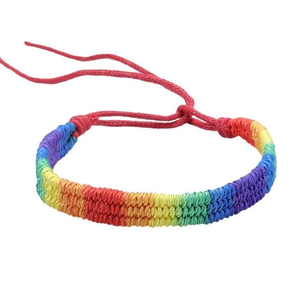 Rainbow Pride Hand-Woven Braided Bracelets - Image 3