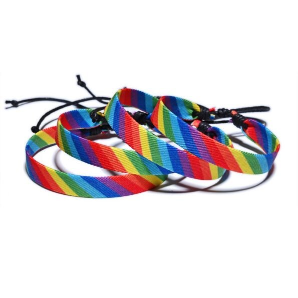 Rainbow Pride Diagonal Stripe Bracelet - Image 2