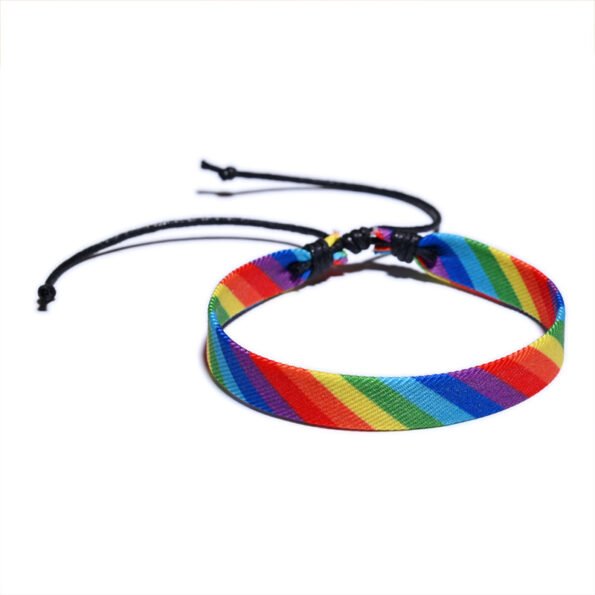 Rainbow Pride Diagonal Stripe Bracelet
