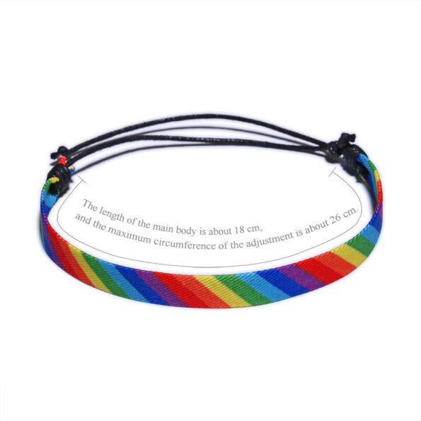 Rainbow Pride Diagonal Stripe Bracelet - Image 4