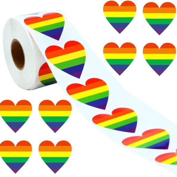 Heart Shaped Stickers Roll.500/roll - Image 2