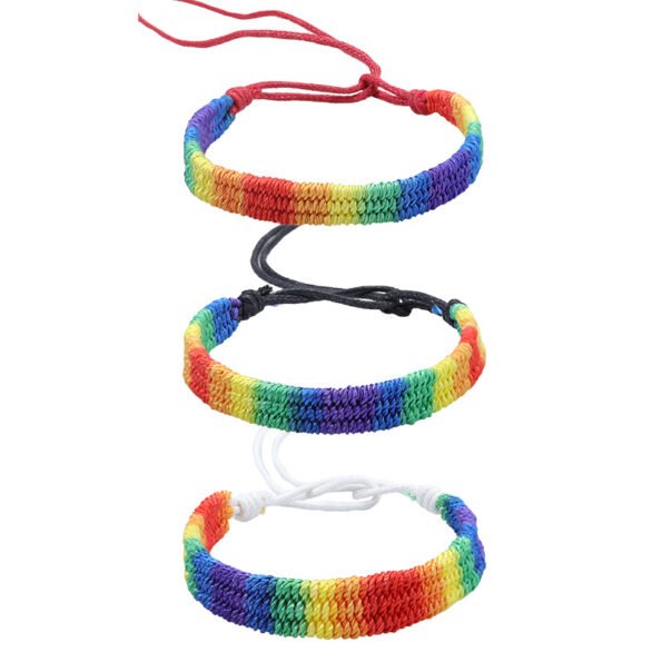 Rainbow Pride Hand-Woven Braided Bracelets