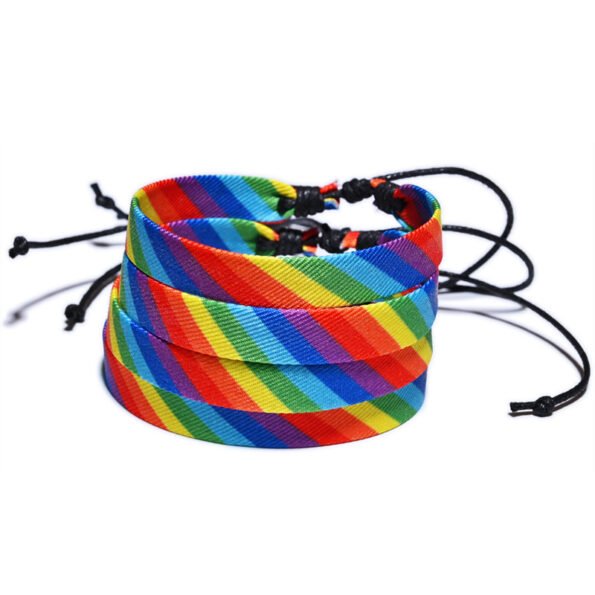 Rainbow Pride Diagonal Stripe Bracelet - Image 3