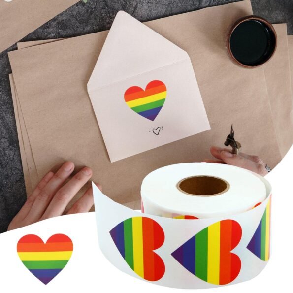 Heart Shaped Stickers Roll.500/roll - Image 3
